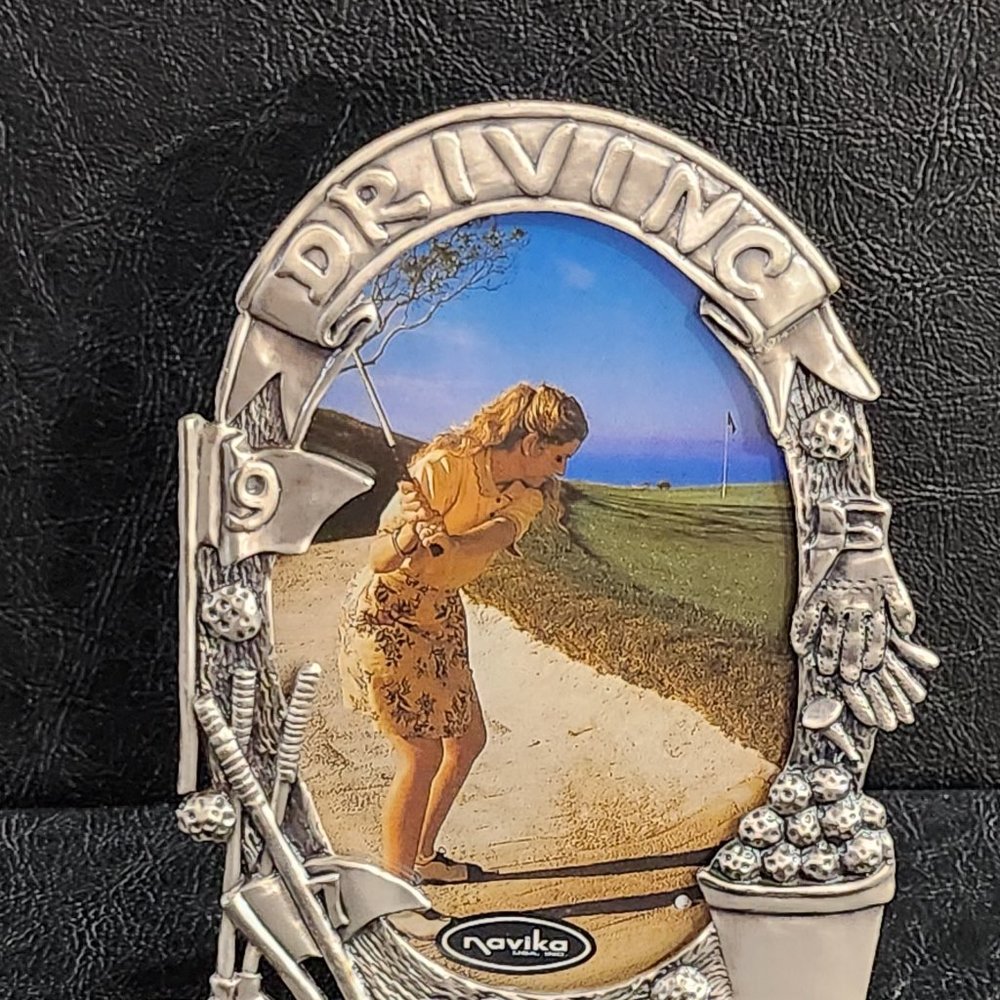 Navika USA Pewter Golfer Driving Picture Frame